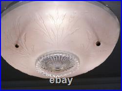 157b Vintage antique arT Deco Glass Shade Ceiling Light Lamp Fixture Chandelier