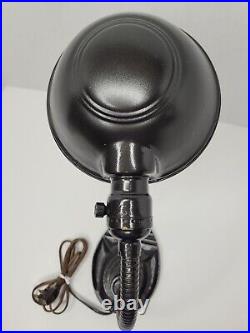1930s Vtg Black Cast-Iron EAGLE Gooseneck Desk Lamp Art Deco Base PAT #096558
