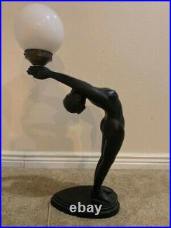 1960s Vintage Art Deco Nude Sculpture Lamp