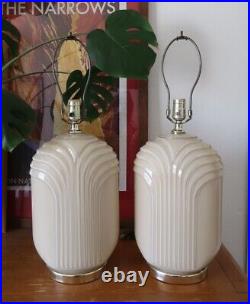 1980s Art Deco Lamps Pair of 2 Vintage Excellent Condition