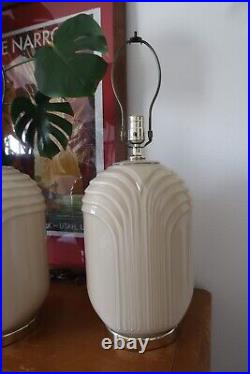 1980s Art Deco Lamps Pair of 2 Vintage Excellent Condition