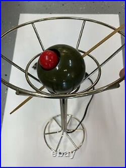 1993 Vintage David Krys 14.5 Bar Light Lamp Pop Art Martini Olive Metal