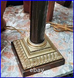 25 column lamp vtg roman greek table art sculpture antique gold classic spelter