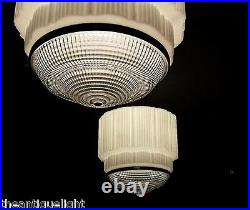 272 Vintage aRT DEco 30's Ceiling Light Lamp Fixture Glass JUMBO SIZE 1 of 8