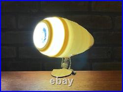 2 Eagle Art Deco Streamline Bakelite Bullet Clamp Bed Desk Lamp Task Light Vtg