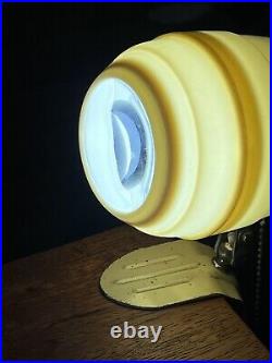 2 Eagle Art Deco Streamline Bakelite Bullet Clamp Bed Desk Lamp Task Light Vtg
