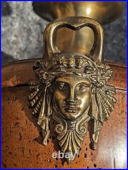 (2) Vintage Frederick Cooper Wood /Metal Art Deco Urn Goddess Face Table Lamps