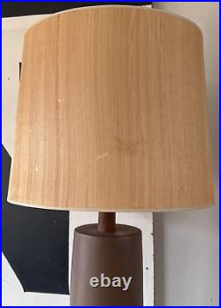 36 Gordon Jane Martz Marshall Studio Art Pottery Wood Vtg Modern Table Lamp Mcm