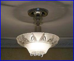 488 Vintage aRT DEco Ceiling Light Lamp Fixture Glass Chandelier white 3 bulb