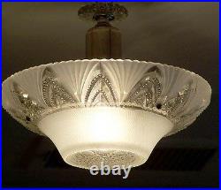 488 Vintage aRT DEco Ceiling Light Lamp Fixture Glass Chandelier white 3 bulb