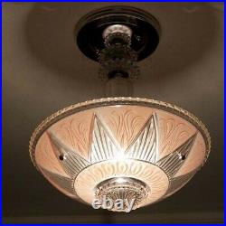 513 Vintage antique arT Deco Glass Ceiling Light Lamp Shade Chandelier
