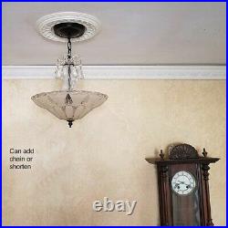 556b Vintage antique arT DEco Ceiling Light Lamp Fixture Chandelier beige