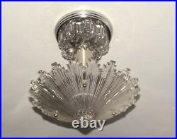 790 Vintage arT Deco Ceiling Light Lamp Fixture Glass Re-Wired