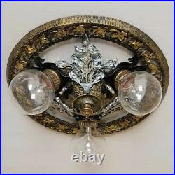 886b Vintage antique 30s Ceiling Light lamp fixture art nouveau chandelier