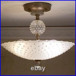 987 Vintage Hobnail Ceiling Lamp Light Fixture chandelier art deco