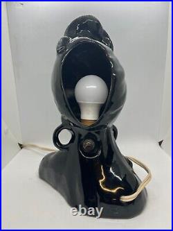 AFRICAN TV Lamp MCM Art VINTAGE Bust DESK LAMP Mid Century 1950s GREAT SHAPE