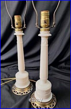 Aladdin alacite lamps vintage, set of 2, working, Cream Opal Color, Stick Lamps