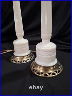 Aladdin alacite lamps vintage, set of 2, working, Cream Opal Color, Stick Lamps