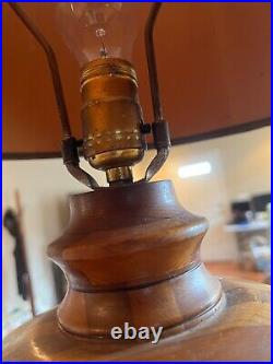 Amazing Vintage Folk Art Wooden Lamp Hidden Compartment and Drawer THIS IS GREAT