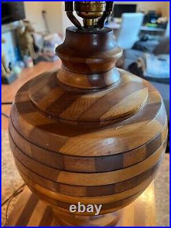 Amazing Vintage Folk Art Wooden Lamp Hidden Compartment and Drawer THIS IS GREAT