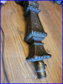 Antique Carved Wood Gilt Table Lamp 18 Victorian Art Deco Rare Vtg Craftsman
