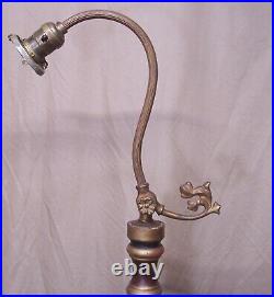 Antique Floor Lamp 1920s Bridge Cast Iron Wood Vtg Art Light Rewired USA #Y28