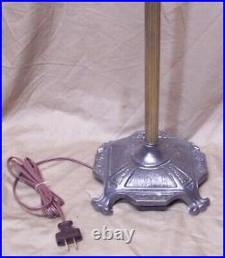 Antique Floor Lamp Bridge Cast Iron Brass Vtg Light Art Rewired USA #X29