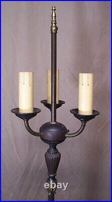 Antique Floor Lamp Vtg Light Tree Cast Iron Brass Art Nouveau Rewired USA #X38