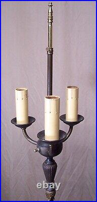 Antique Floor Lamp Vtg Light Tree Cast Iron Brass Art Nouveau Rewired USA #X38