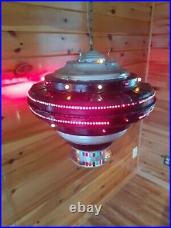 Antique VTG 50s-60s U. F. O HUGE! Swag Light/Lamp Atomic Space Folk Art, Space Age