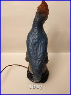 Antique/Vintage Large Tiffin Art Deco Glass Parrot Vanity Boudoir Lamp