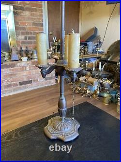 Antique Vintage Rembrandt Art Deco Table Lamp Triple Socket With Pull Chain, R8190