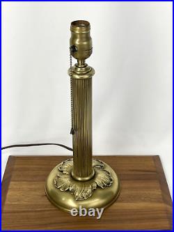 Antique Vtg Art Nouveau Deco Brass Table Lamp 1910s 1920s 1930s Crafts Victorian