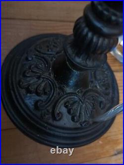 Antique Vtg Cast Iron Metal Lamp 26 Black Paint Edf 230 Stamp Art Deco 1920s