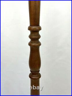 Antique Vtg Floor Lamp Turned Wood Victorian Arts & Crafts Deco, FOR Glass Shade