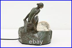 Art Deco1930s Vintage Nude Sculpture & Paperweight Lamp, Mackey #43623