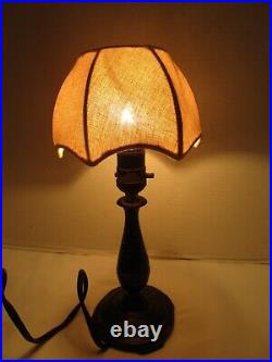 Art Deco Boudoir Table Lamp Spelter Moe Bridges Co 1930's with shade Vintage