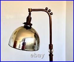 Art Deco Machine Age Copper Brass Mercury Glass Rod Floor Lamp Vtg Rohde Deskey