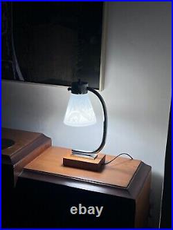 Art Deco Machine Age Streamline Chrome Desk Table Lamp Vtg Modern Rohde Nessen