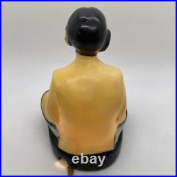 Art Deco Perfume Oil Lamp Asian Girl Holding Pot Electric Burner Vintage