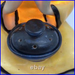 Art Deco Perfume Oil Lamp Asian Girl Holding Pot Electric Burner Vintage