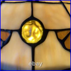 Art Nouveau 16 Dia. 9 Tall Vtg Tiffany Style Stained Glass Lamp Shade Stunning
