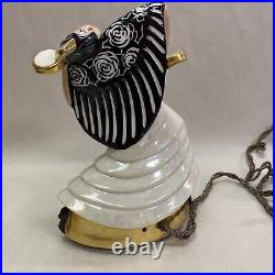 As is repaired, VTG ART DECO FRENCH LIMOGES LADY DANCER PERFUME LAMP PORCELAIN