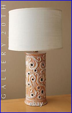Awesome! Greek MCM Porcelain Lamp! 1950s 1960s Dali Vtg Light Up Base Raymor Art