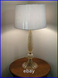 Beautiful Vintage Eames era Murano Blown Art Glass Table Lamp