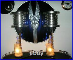 Black Pearls Vintage Satin Glass Art Deco Machine Age Lamps