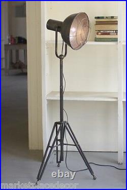 Caged Studio Floor Lamp Industrial Warehouse Vintage Style Light Adjustable