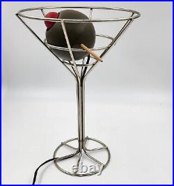 David Krys Martini Glass Olive Lamp 14.5 Pop Art Barware Vintage 1993