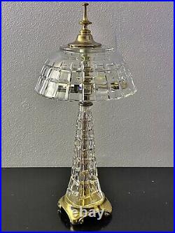 Dresden Vintage Art Glass Cut Crystal Table Lamp Mushroom Dome Extremely Rare