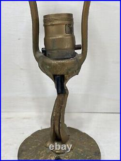Figural DAUPHIN Lamp Vintage Decorative Art Cast Iron Old Gold Paint ALADDIN
